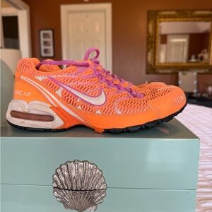 Nike Air Max Orange Running Sneakers Women's Has some Wear on The Sneakers.